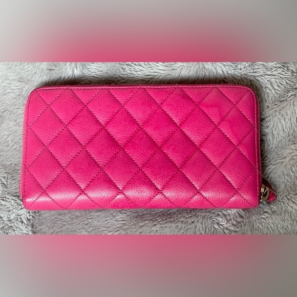 Chanel Pink Caviar Zip Around Quilted Leather Zip Around Long Wallet - Picture 3 of 16
